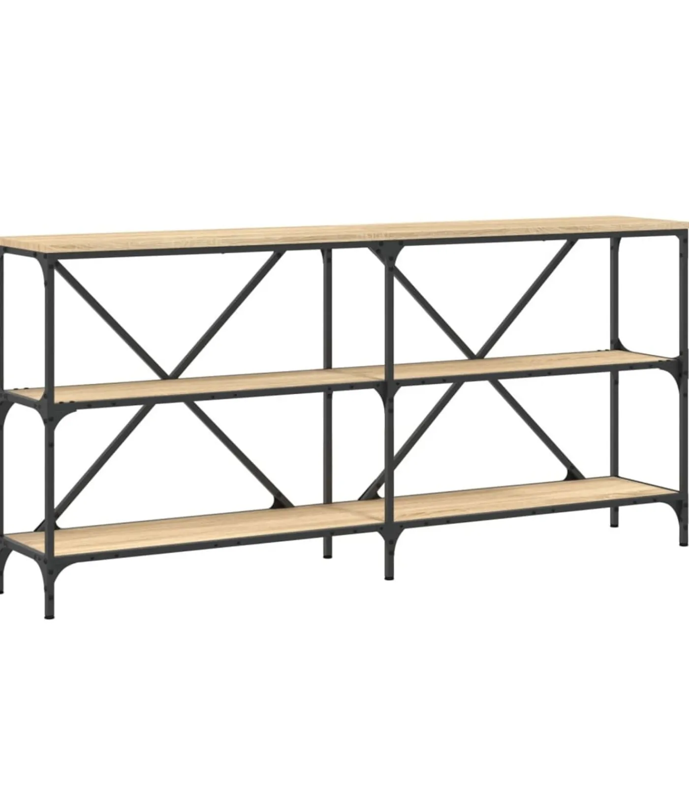 Hot Wandtafel 160x30x75 cm bewerkt hout en ijzer sonoma eikenkleur Tafels