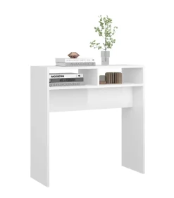 Outlet Wandtafel 78x30x80 cm bewerkt hout hoogglans wit Tafels