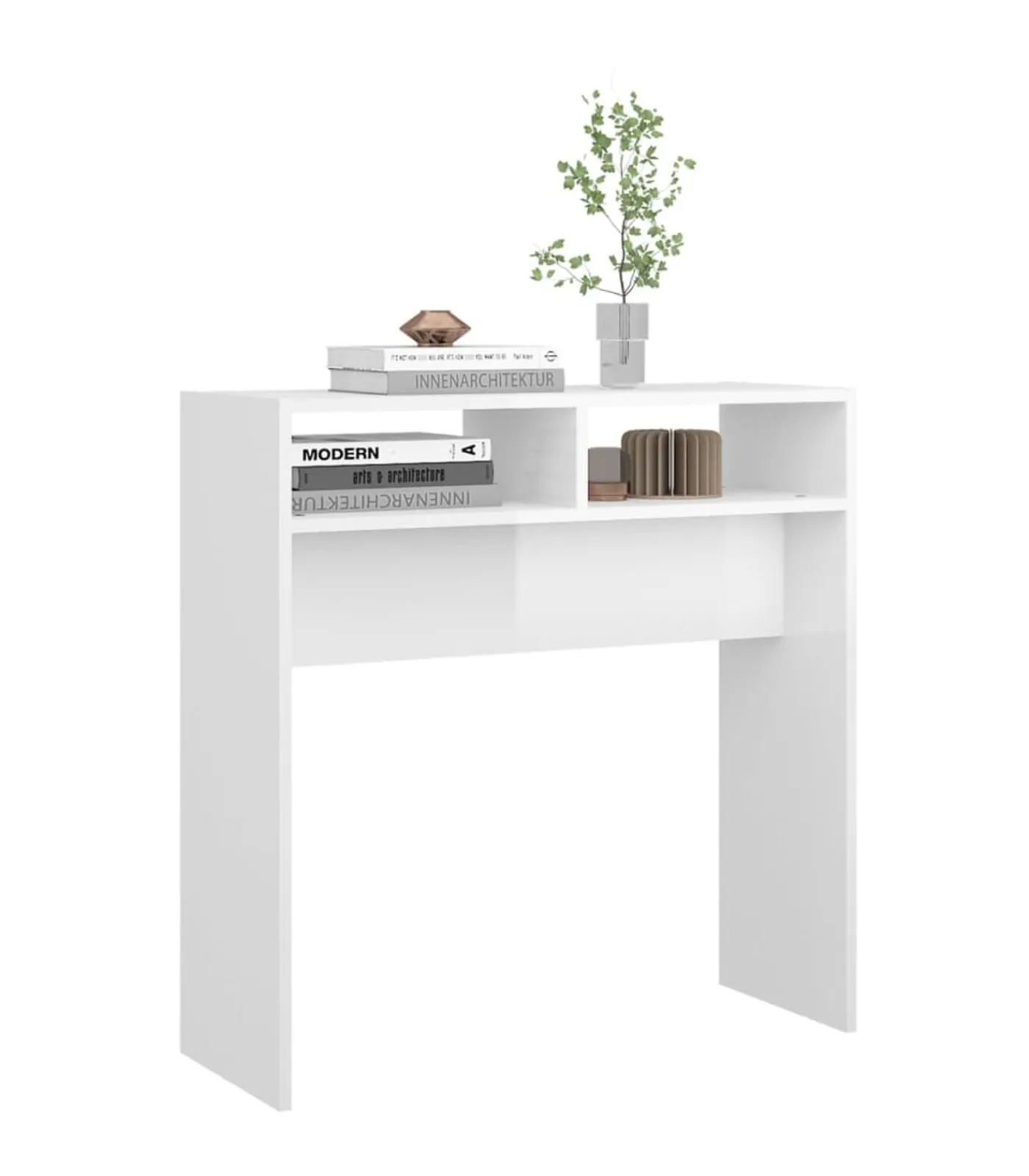 Outlet Wandtafel 78x30x80 cm bewerkt hout hoogglans wit Tafels