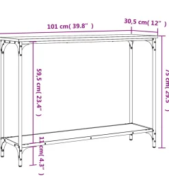 Clearance Wandtafel 101x30,5x75 cm bewerkt hout zwart Tafels