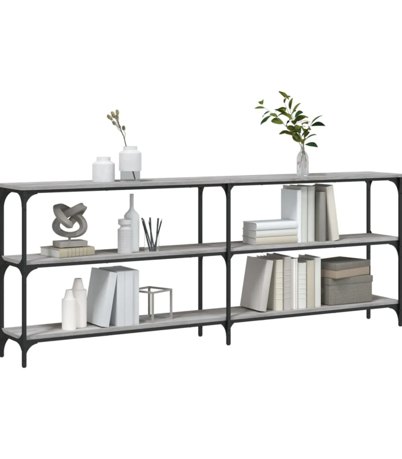 Best Wandtafel 200x29x75 cm bewerkt hout grijs sonoma eikenkleurig Tafels