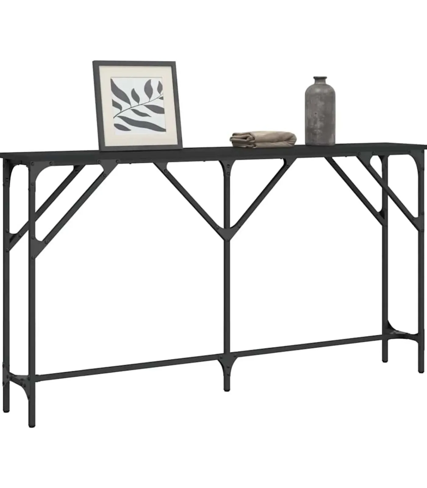 Sale Wandtafel 140x23x75 cm bewerkt hout zwart Tafels