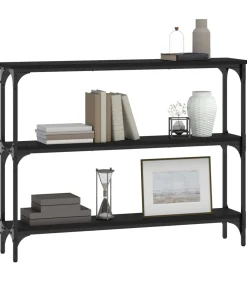 New Wandtafel 100x22,5x75 cm bewerkt hout zwart Tafels