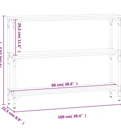 New Wandtafel 100x22,5x75 cm bewerkt hout zwart Tafels
