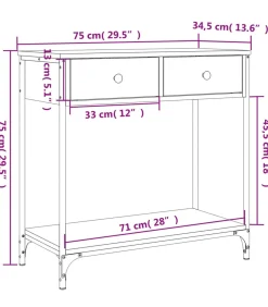 Outlet Wandtafel 75x34,5x75 cm bewerkt hout sonoma eikenkleurig Tafels
