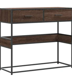 Best Wandtafel 90x35x80 cm bewerkt hout bruin eikenkleur Tafels