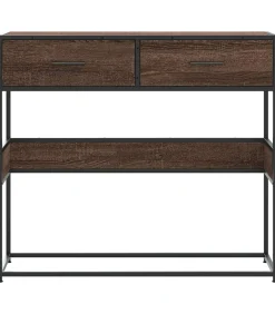 Best Wandtafel 90x35x80 cm bewerkt hout bruin eikenkleur Tafels