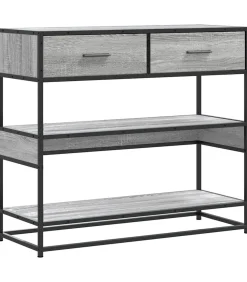 Discount Wandtafel 90x35x80 cm bewerkt hout grijs sonoma eikenkleurig Tafels