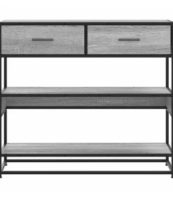 Discount Wandtafel 90x35x80 cm bewerkt hout grijs sonoma eikenkleurig Tafels