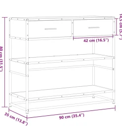 Discount Wandtafel 90x35x80 cm bewerkt hout grijs sonoma eikenkleurig Tafels
