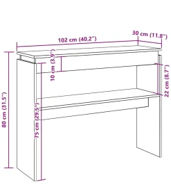 Discount Wandtafel 102x30x80 cm bewerkt hout artisanaal eikenkleur Tafels