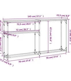 Sale Wandtafel 145x22,5x75 cm bewerkt hout sonoma eikenkleurig Tafels