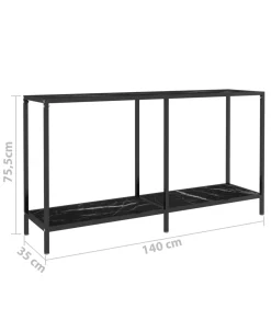 Hot Wandtafel 140x35x75,5 cm gehard glas zwart Tafels