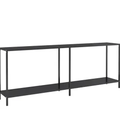 Best Wandtafel 200x35x75,5 cm gehard glas zwart Tafels