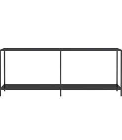 Best Wandtafel 200x35x75,5 cm gehard glas zwart Tafels
