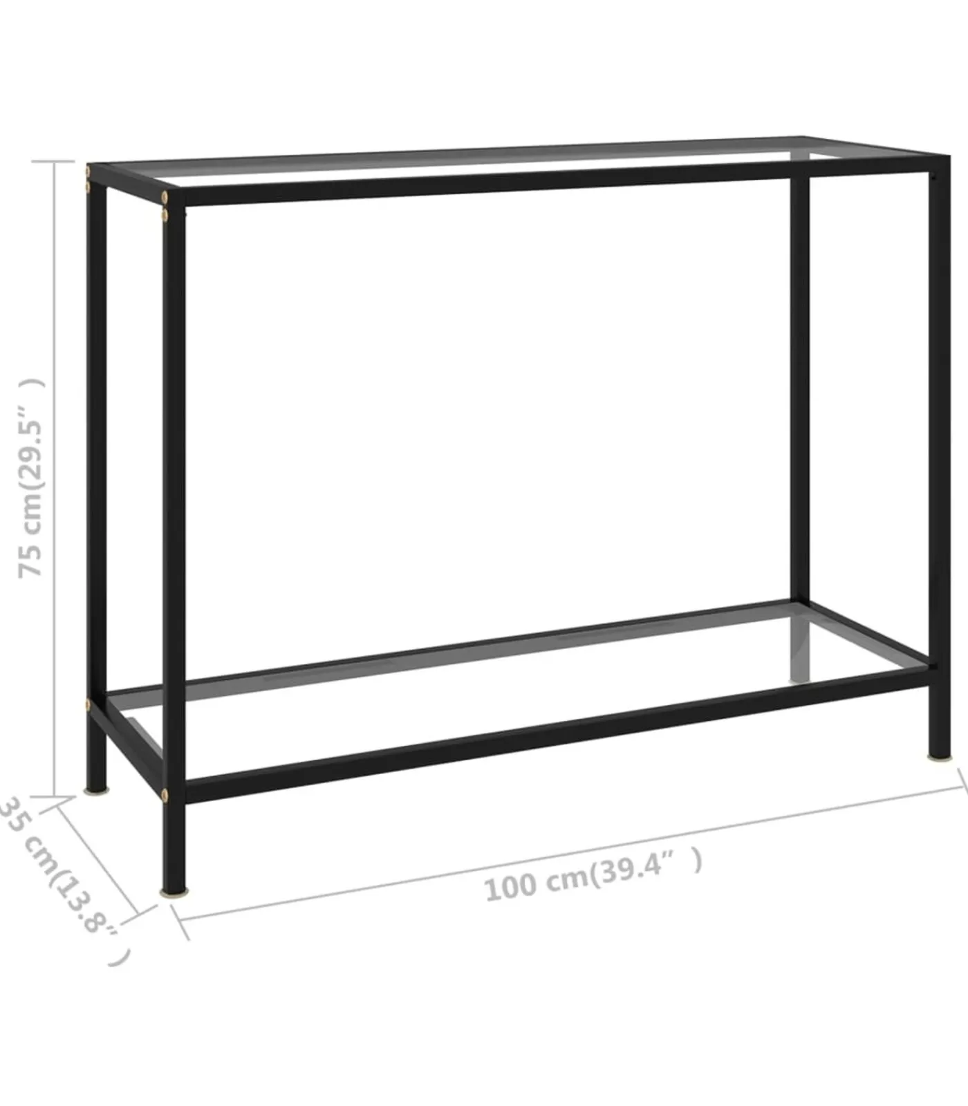 Best Wandtafel 100x35x75 cm gehard glas transparant Tafels