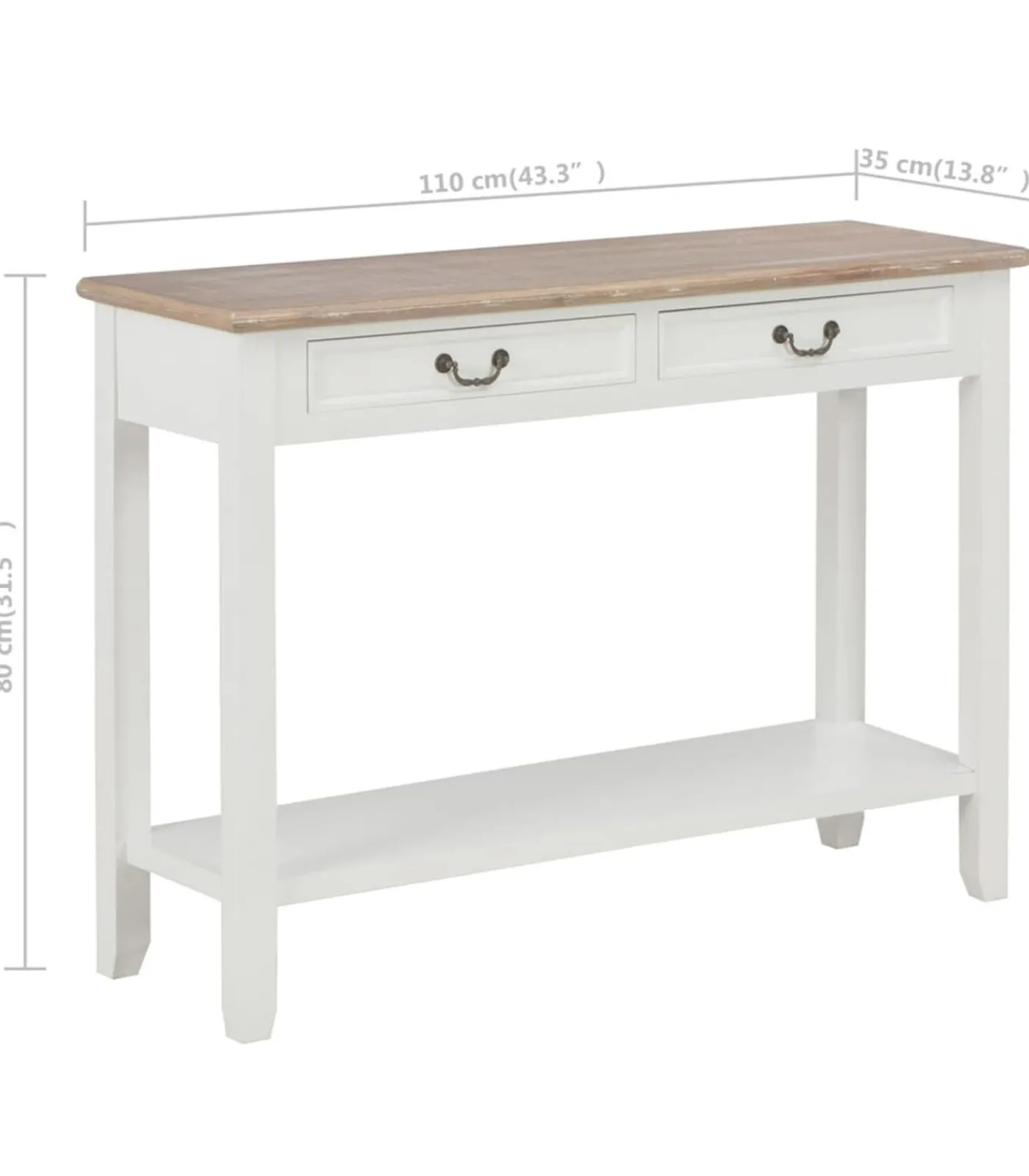 Sale Wandtafel 110x35x80 cm hout wit Tafels