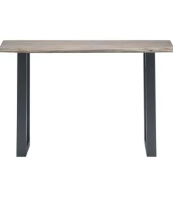 Outlet Wandtafel 115x35x76 cm massief acaciahout en ijzer grijs Tafels