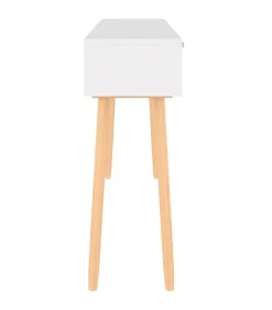 Clearance Wandtafel 105x30x75 cm massief grenenhout en natuurlijk rattan Tafels