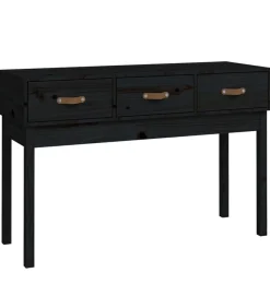 Clearance Wandtafel 114x40x75 cm massief grenenhout zwart Tafels