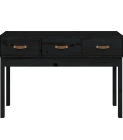 Clearance Wandtafel 114x40x75 cm massief grenenhout zwart Tafels