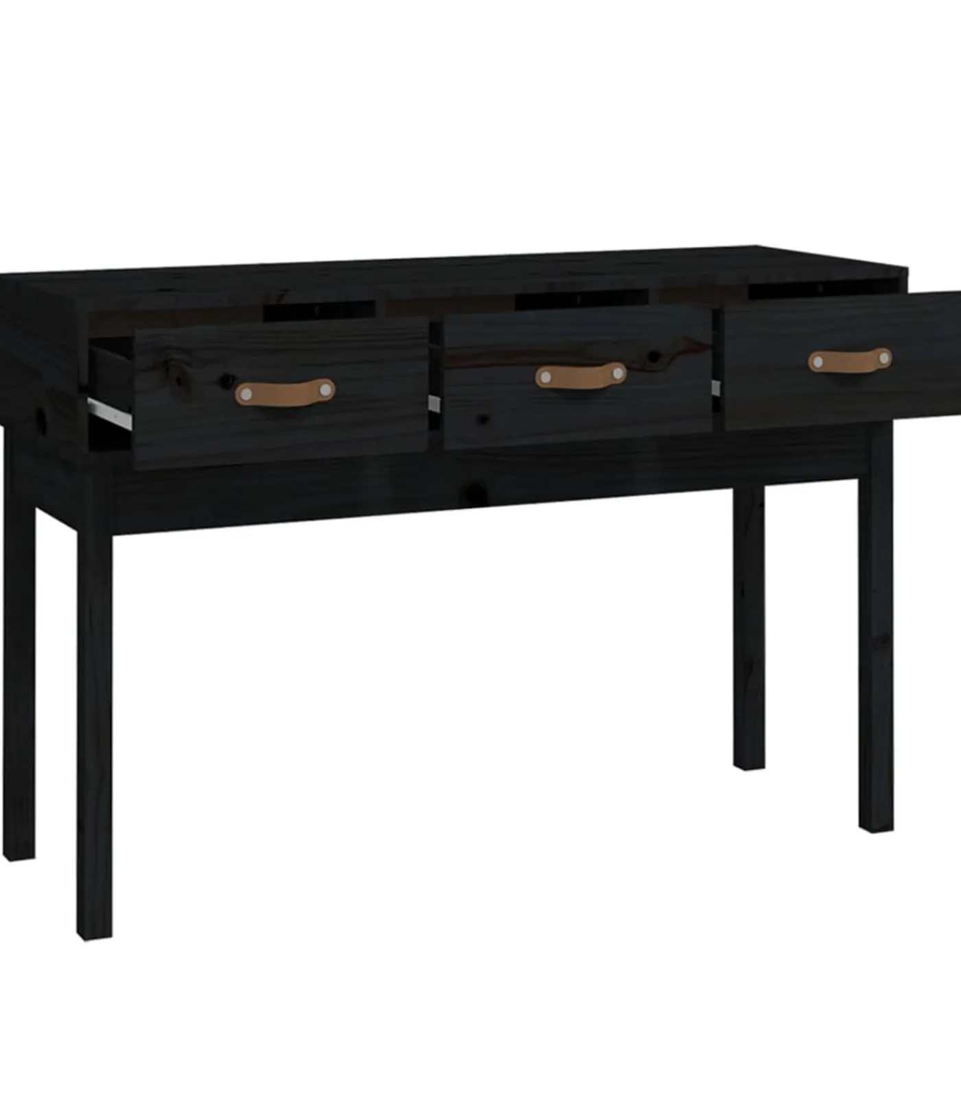 Clearance Wandtafel 114x40x75 cm massief grenenhout zwart Tafels