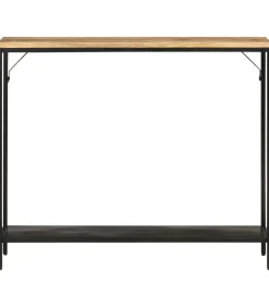 Discount Wandtafel 90x30x75 cm massief ruw mangohout en ijzer Tafels
