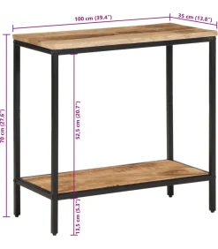 Wandtafel 100x35x70 cm massief ruw mangohout Tafels