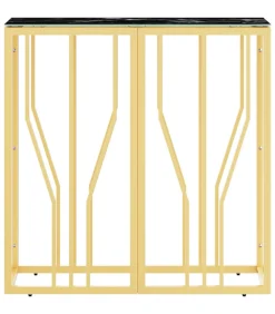 Discount Wandtafel 70x30x70 cm roestvrij staal en glas goudkleurig Tafels