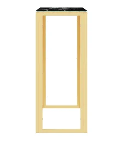 Discount Wandtafel 70x30x70 cm roestvrij staal en glas goudkleurig Tafels