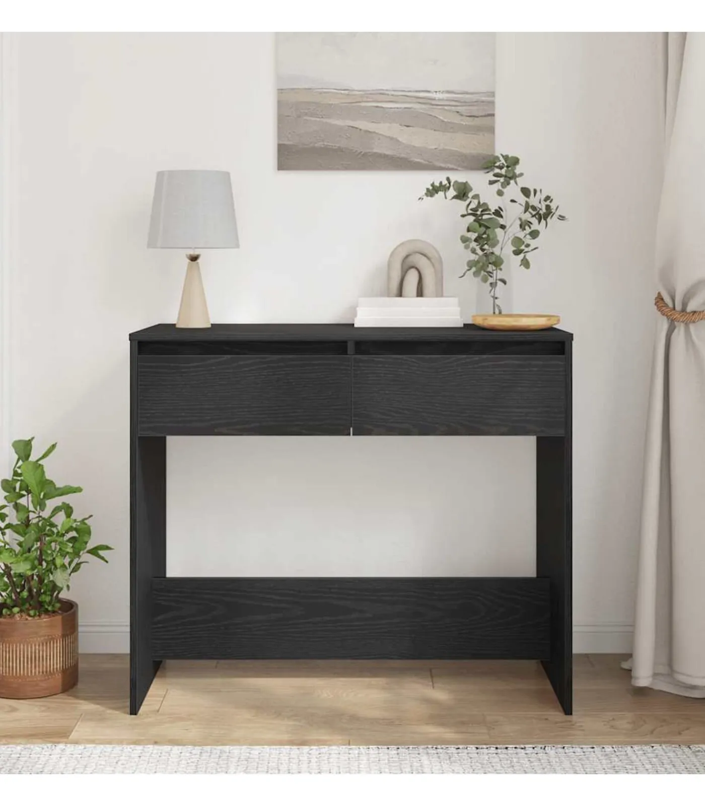 Clearance Wandtafel 89x41x76,5 cm spaanplaat zwart eikenkleurig Tafels