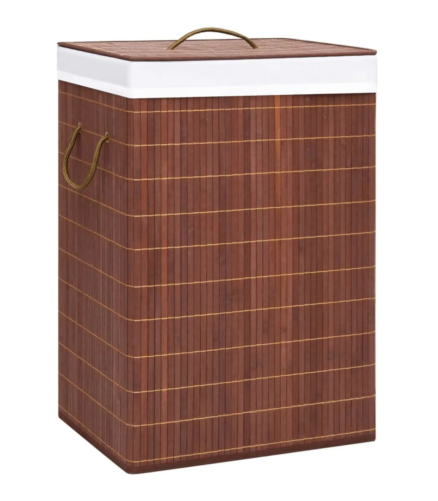 Best Wasmand met 2 vakken 72 L bamboe bruin Manden En Bakken