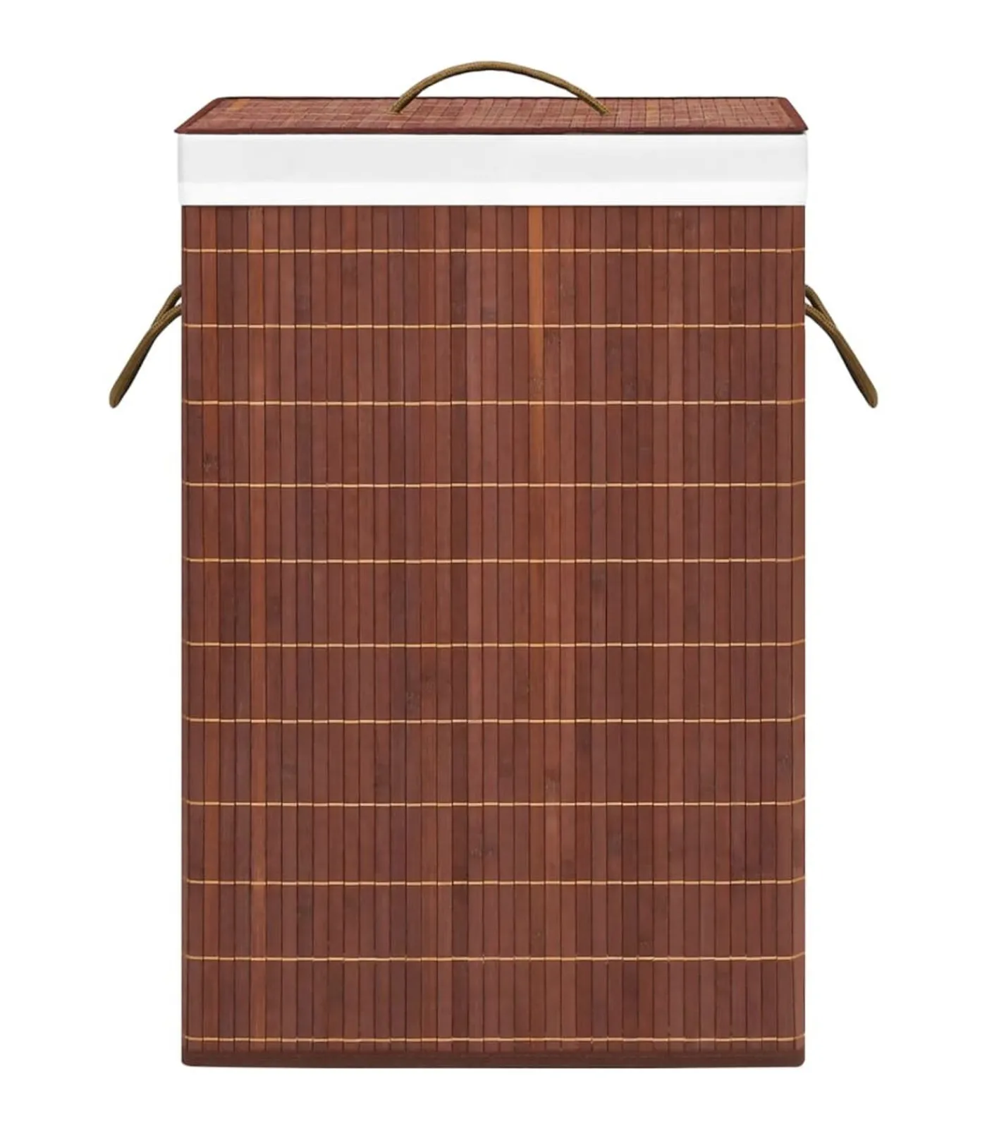 Best Wasmand met 2 vakken 72 L bamboe bruin Manden En Bakken