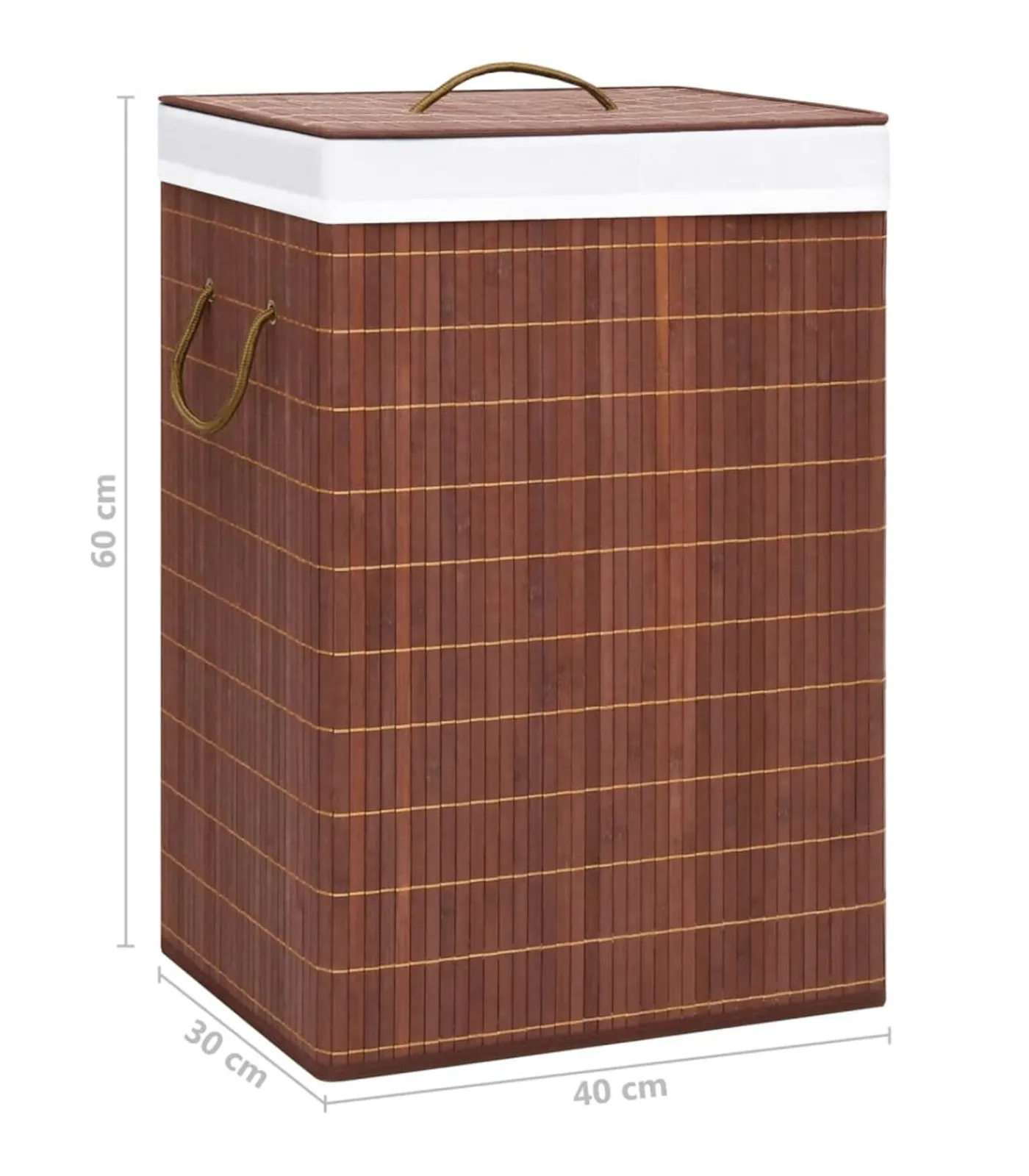 Best Wasmand met 2 vakken 72 L bamboe bruin Manden En Bakken