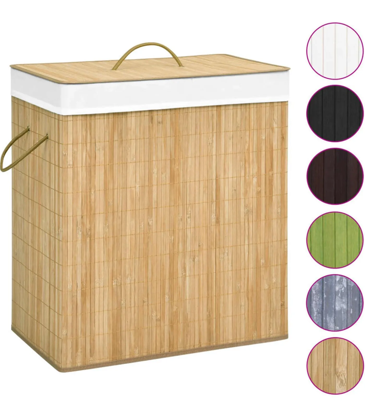 Sale Wasmand met 2 vakken 100 L bamboe Manden En Bakken