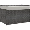 Hot Wasmand met deksel 55,5x35x34 cm poly rattan grijs Manden En Bakken