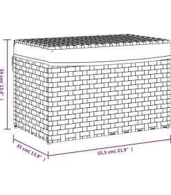 Outlet Wasmand met deksel 55,5x35x34 cm poly rattan wit Manden En Bakken
