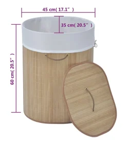 Best Wasmand ovaal bamboe natuurlijk Manden En Bakken