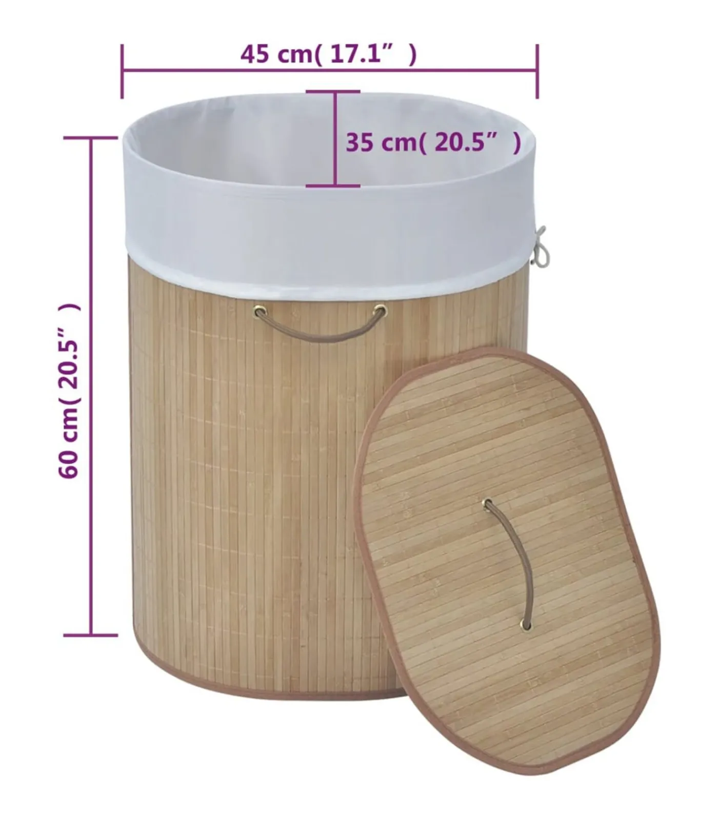 Best Wasmand ovaal bamboe natuurlijk Manden En Bakken