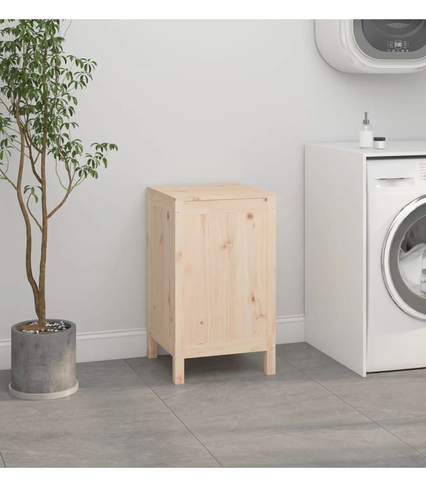 Wasmand 44x44x76 cm massief grenenhout Manden En Bakken