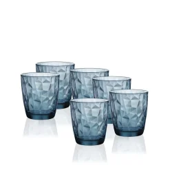 Hot Waterglazen Diamond - Blauw - 390 ml - 6 stuks Glazen & Karaffen