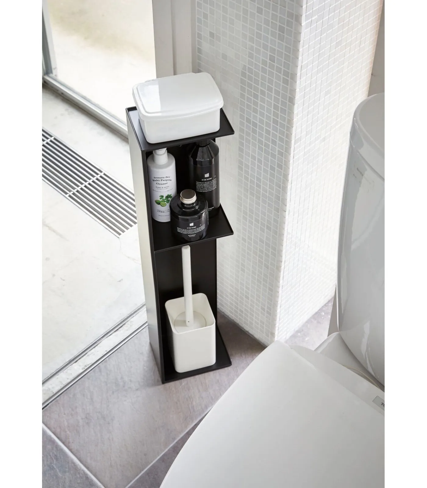 Online WC Opbergrek - Tower - Zwart Toiletaccessoires