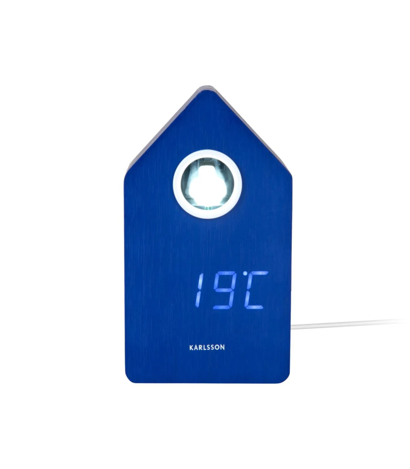 Clearance Wekker Cuckoo Led - Blauw - 9x9x15.8cm Klokken