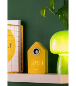 Hot Wekker Cuckoo Led - Geel - 9x9x15.8cm Klokken
