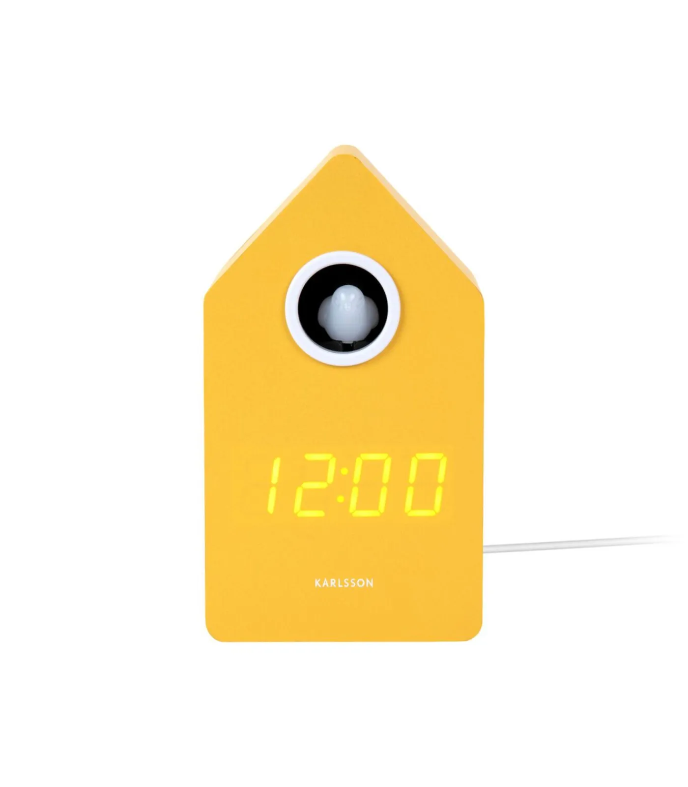 Hot Wekker Cuckoo Led - Geel - 9x9x15.8cm Klokken