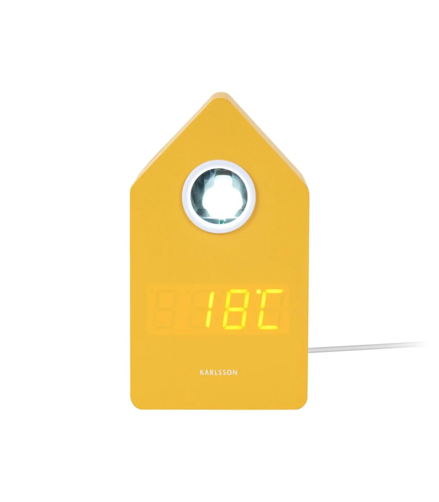 Hot Wekker Cuckoo Led - Geel - 9x9x15.8cm Klokken