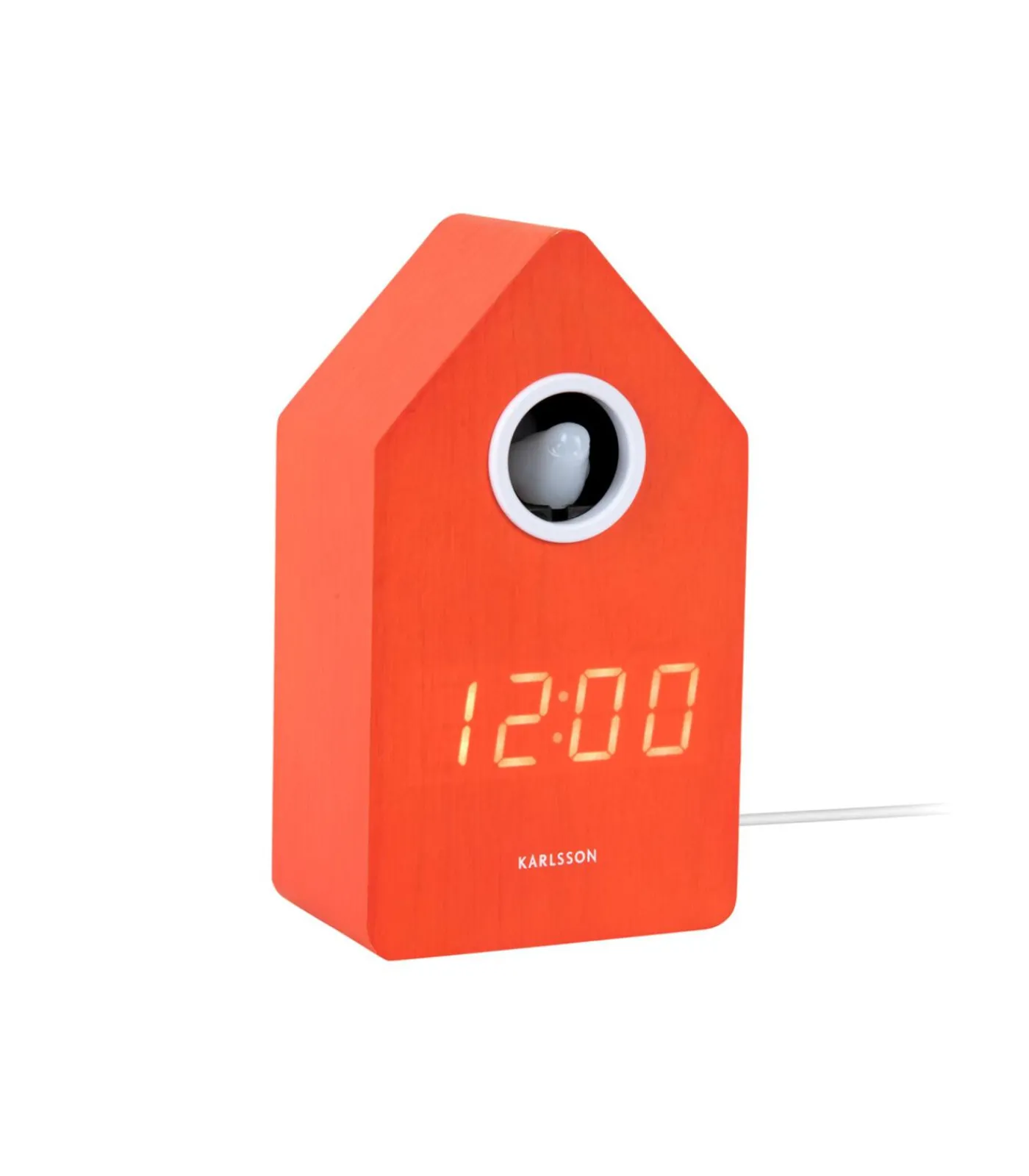 New Wekker Cuckoo Led - Oranje - 9x9x15.8cm Klokken