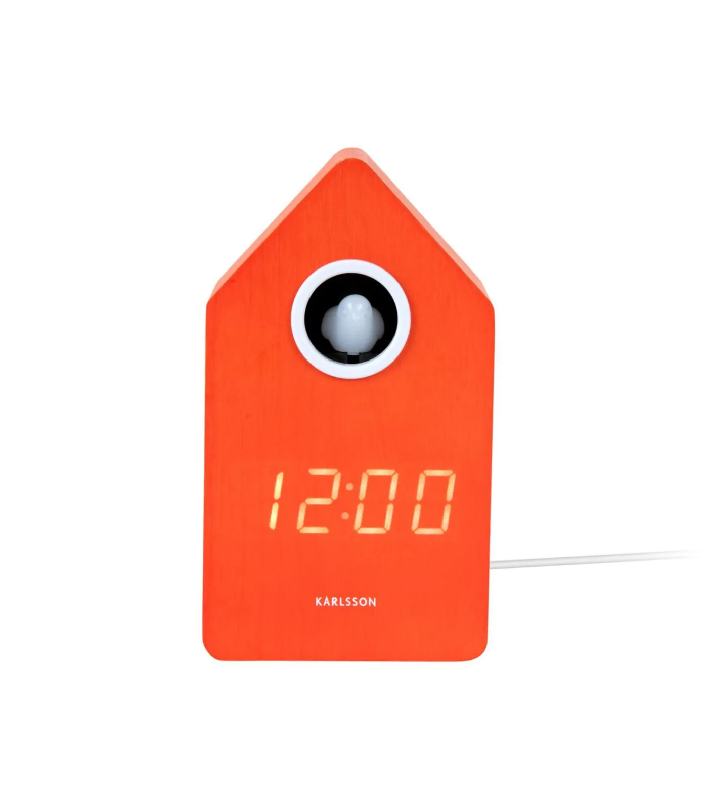 New Wekker Cuckoo Led - Oranje - 9x9x15.8cm Klokken