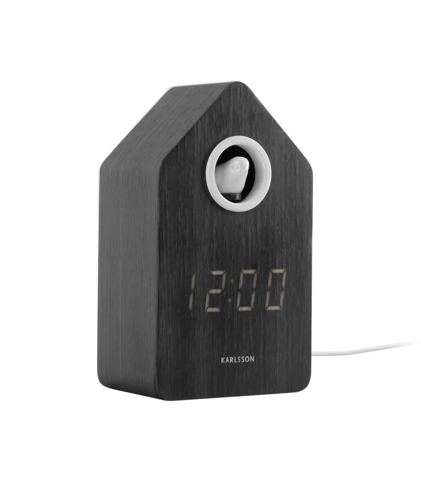 Sale Wekker Cuckoo Led - Zwart hout - 6x9x15.3cm Klokken