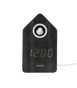 Sale Wekker Cuckoo Led - Zwart hout - 6x9x15.3cm Klokken